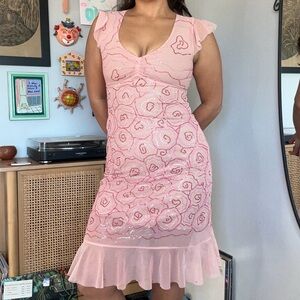 NWT BCBG MAX AZRIA Sequined Ruffle Dress